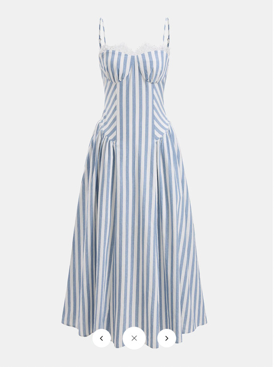 Commense Dresses & Skirts - NWT commense Lace Trim Striped Cotton Cami Maxi Dress Sz XS